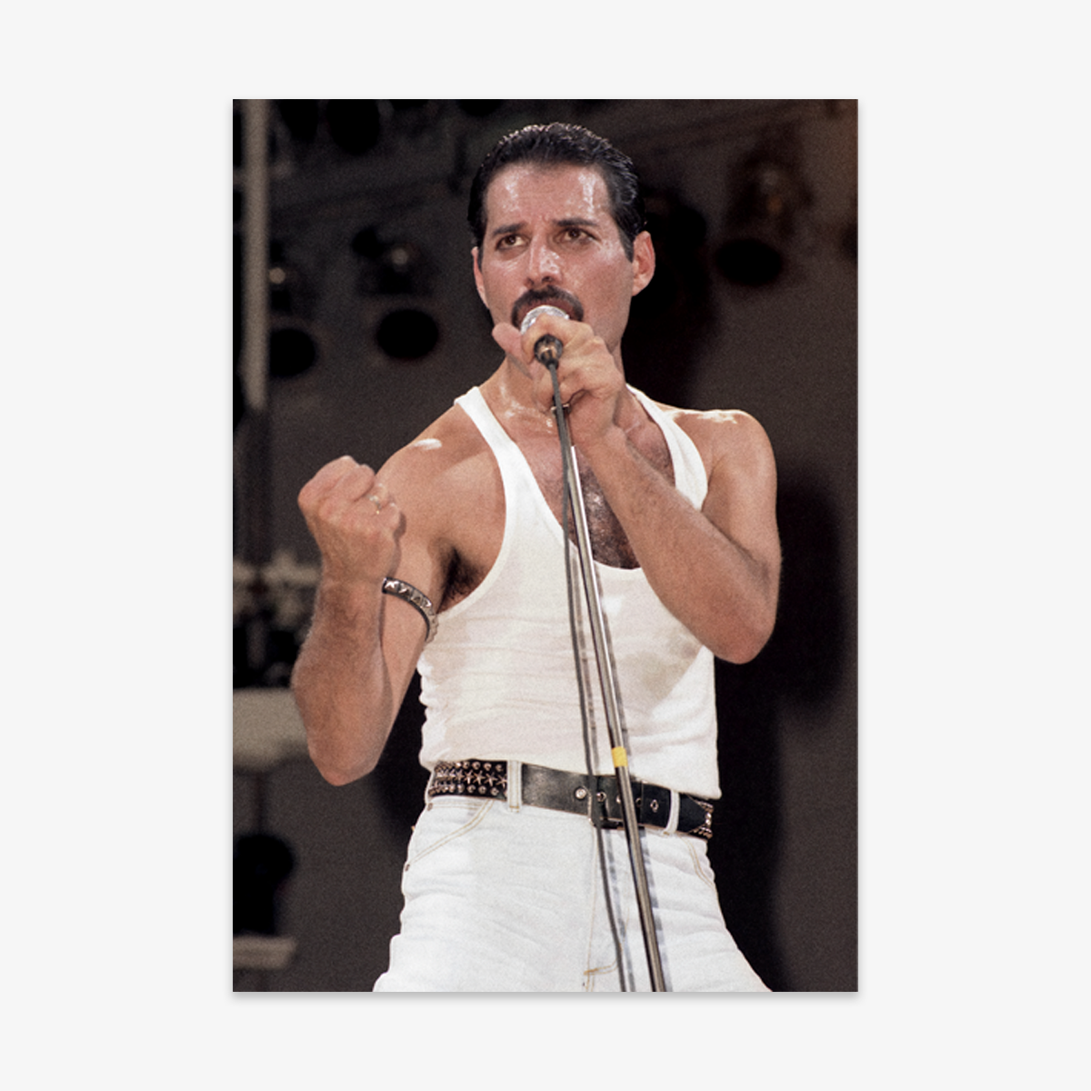 Póster Freddie Mercury Queen Bohemian Rhapsody Live Aid rey del rock mejor frontman historia Ritmoculto