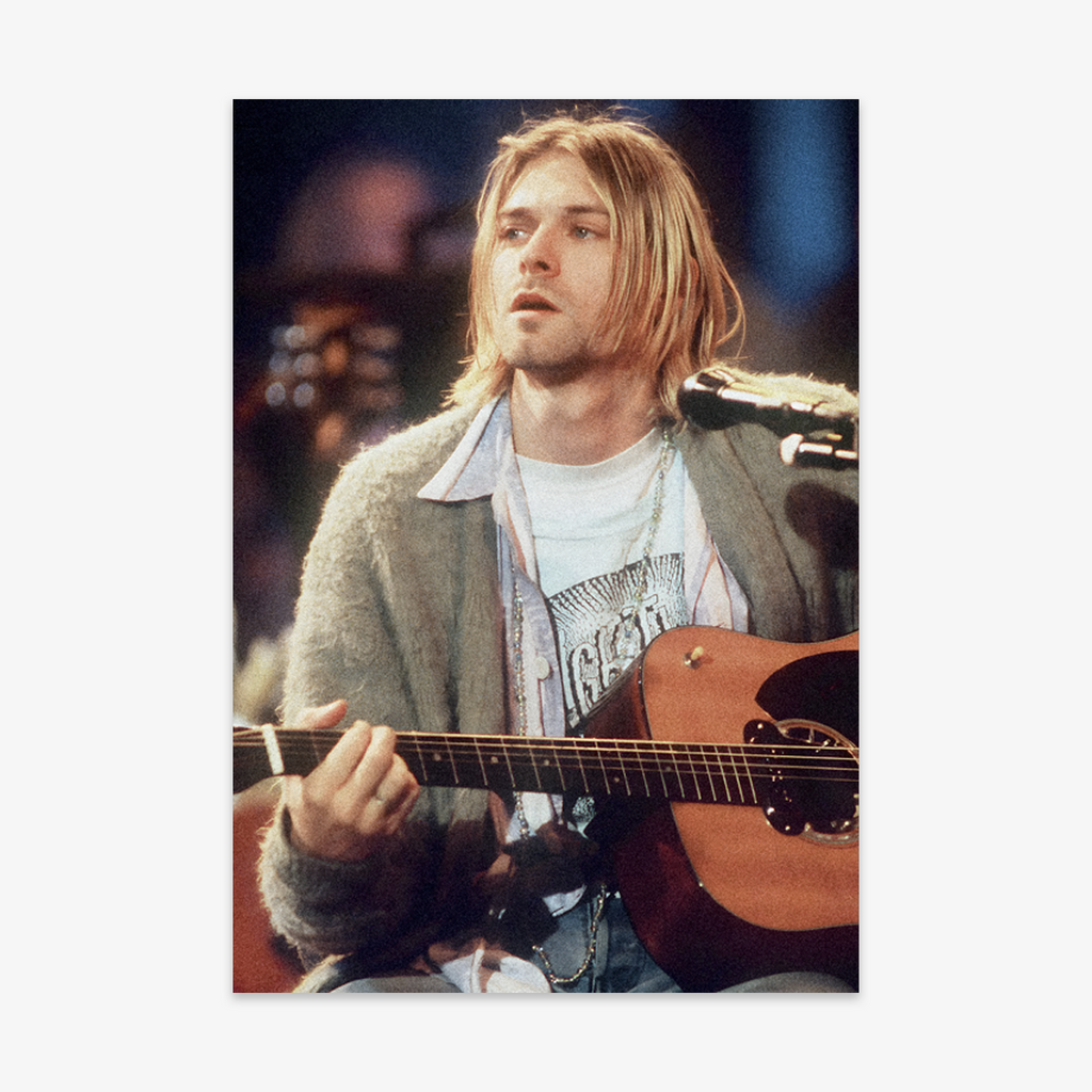 Póster Kurt Cobain Nirvana grunge Seattle Smells Like Teen Spirit Nevermind ícono años 90s Ritmoculto
