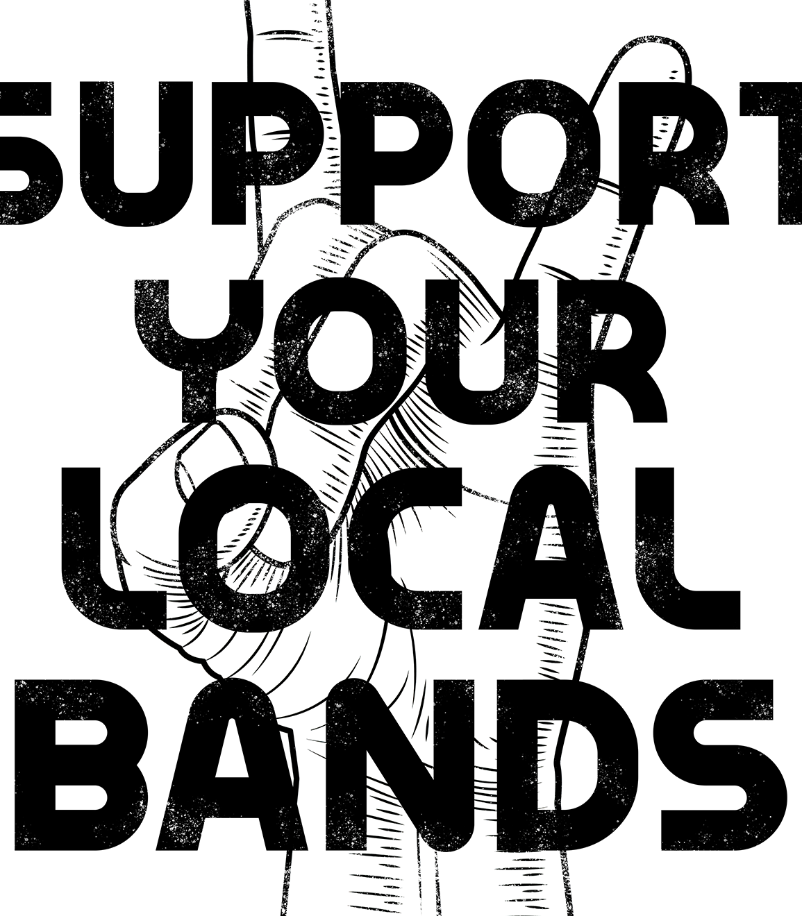 Support Your Local Bands Polera Blanca Rock Ritmoculto Exclusiva