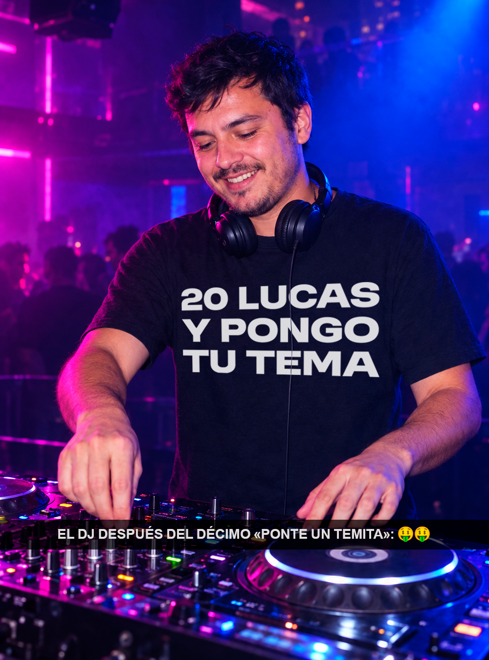 Polera Regular Fit 20 Lucas y Pongo tu Tema | Meme DJ