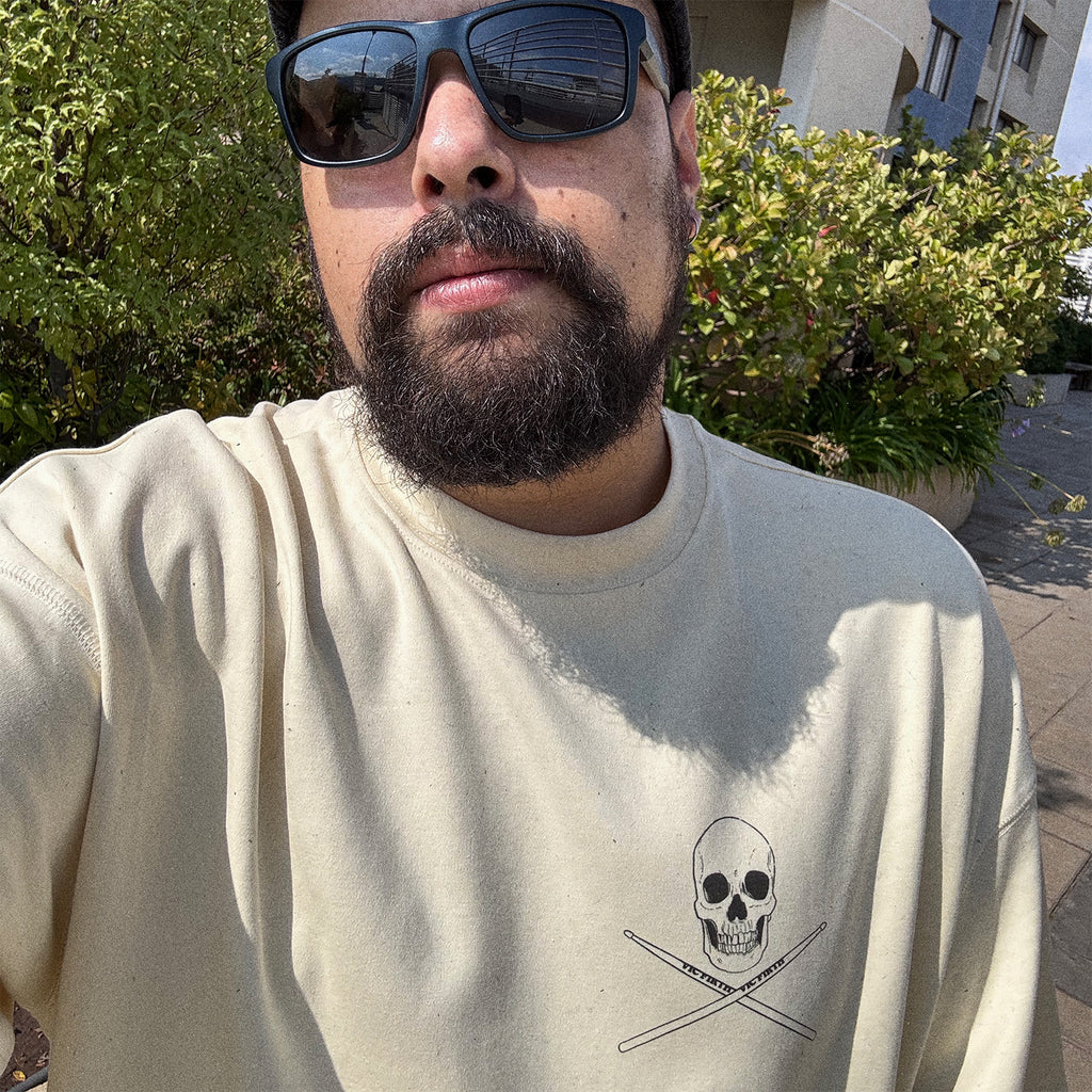 Polera Rhythm Reaper | Cráneo y Baquetas | Baterista