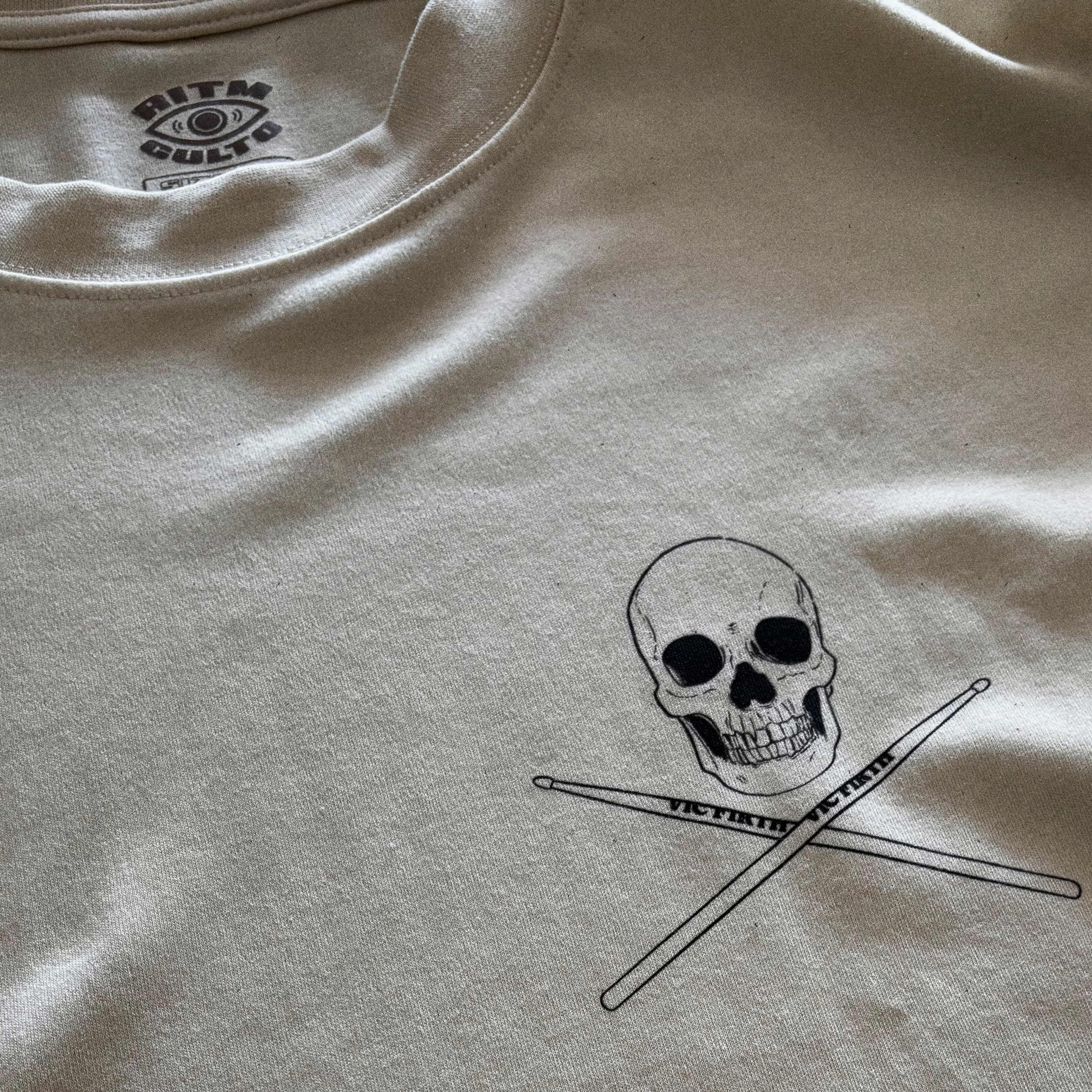 Polera Rhythm Reaper | Cráneo y Baquetas | Baterista