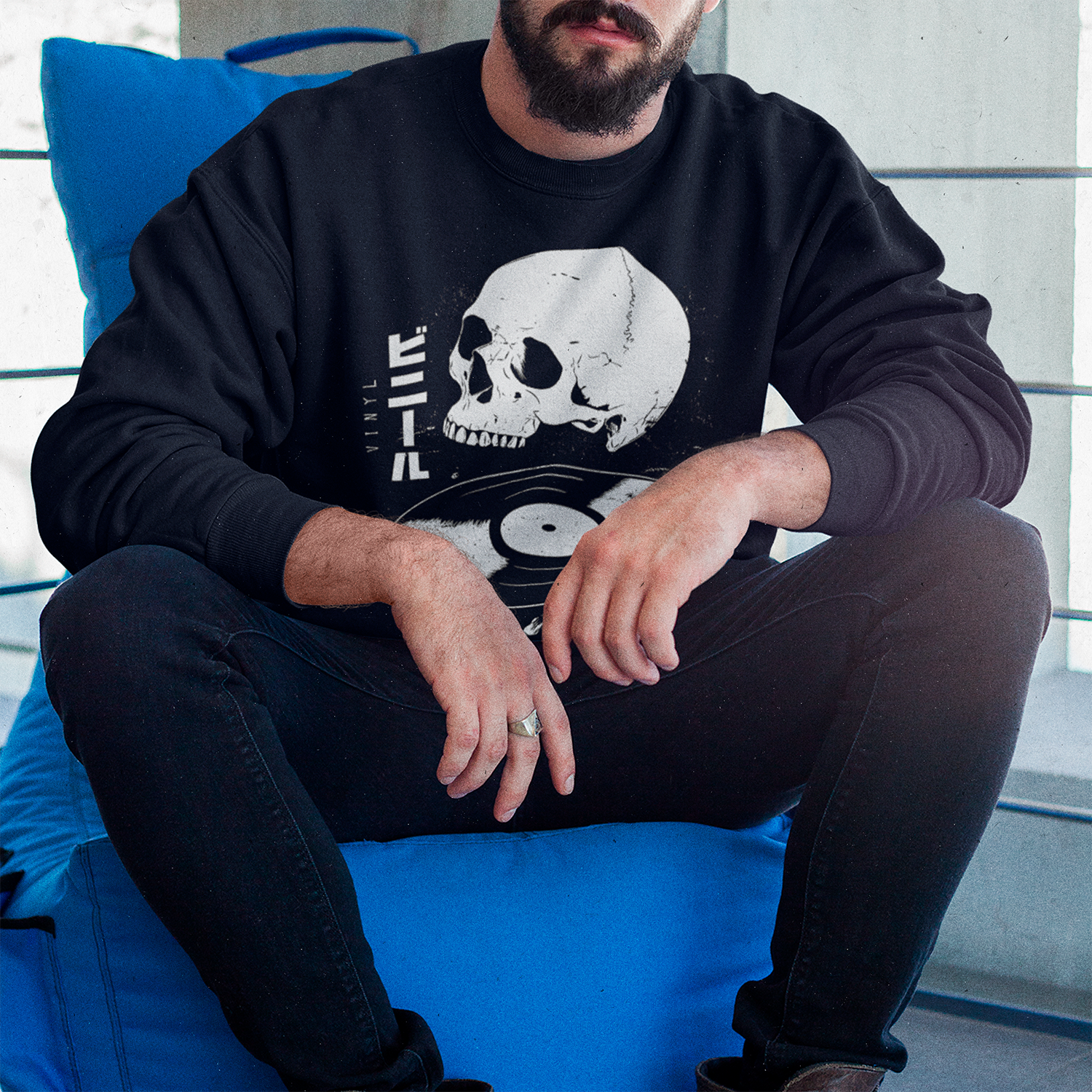 Polerón Vinyl Forever | Calavera & Vinilo Japonés