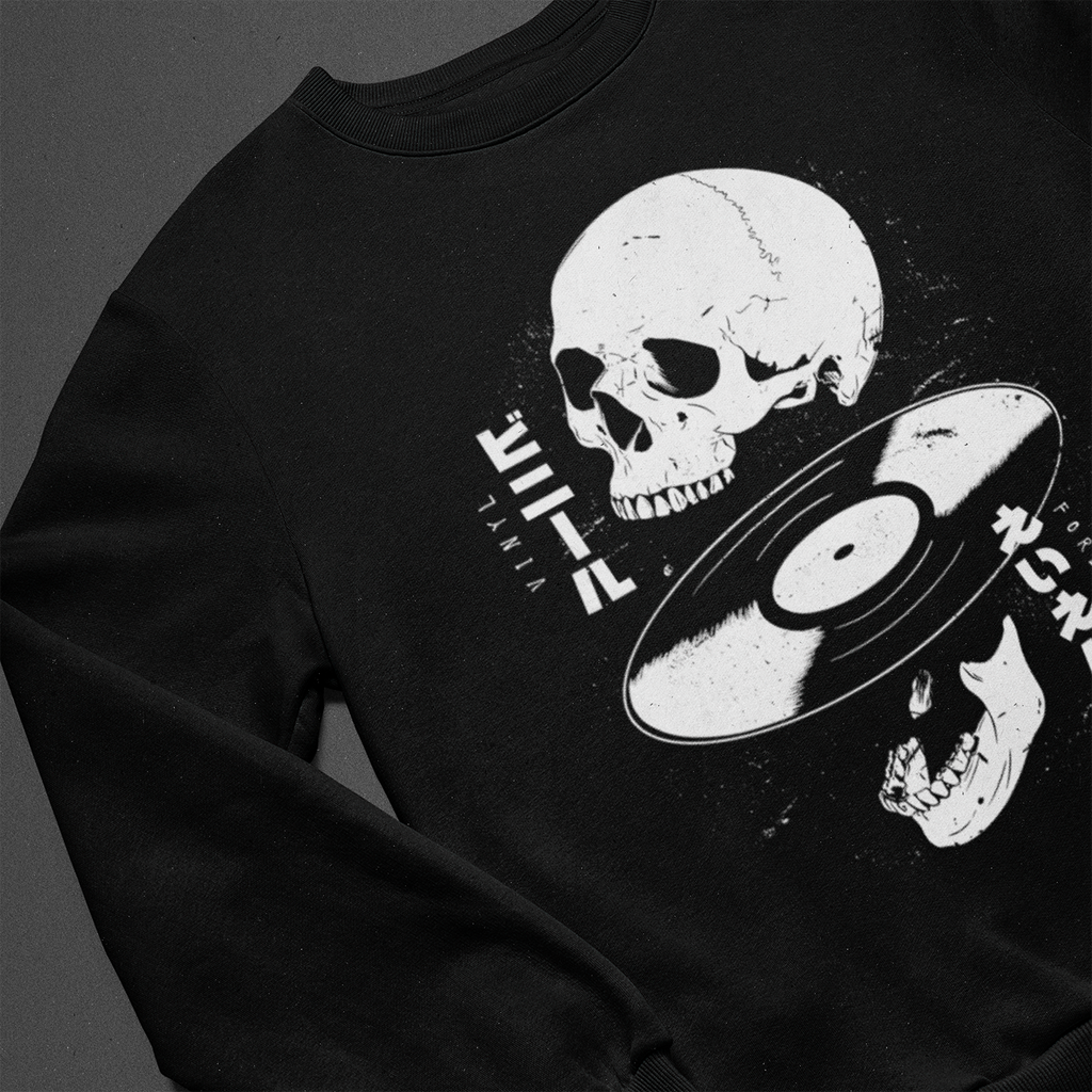 Polerón Vinyl Forever | Calavera & Vinilo Japonés
